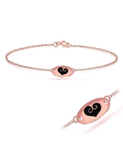 Heart with Enamel Bracelet BRS-265-RO-GP